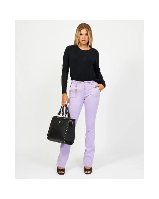 Fracomina Purple Slim-Fit Trousers