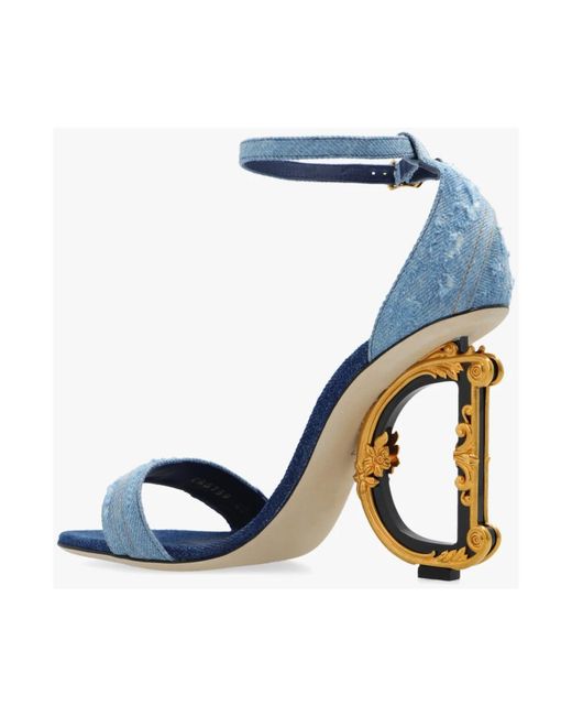 Dolce & Gabbana Blue Sandaletten mit absatz