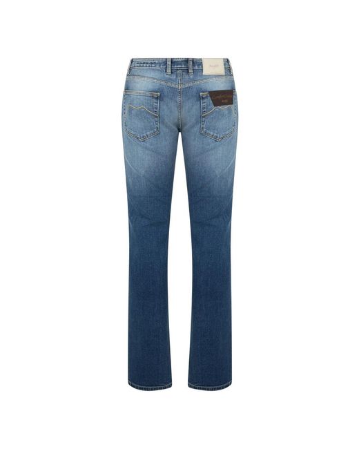 Moorer Blue Straight Fit Jeans for men