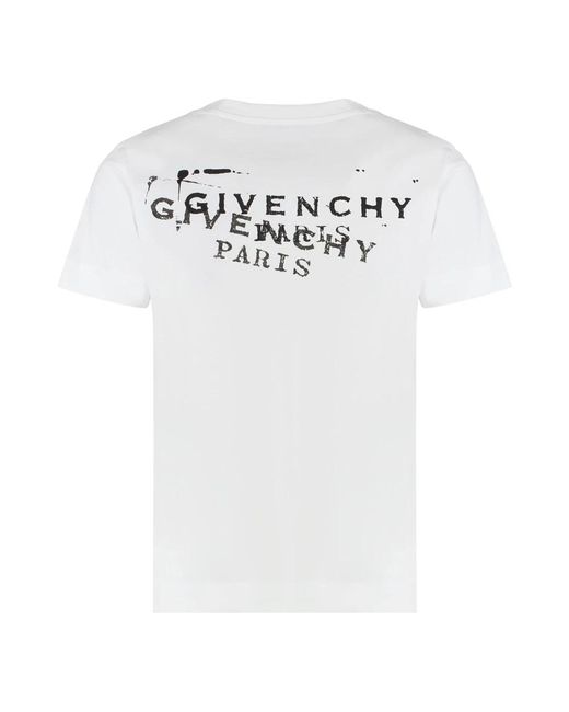 Givenchy Tops ,Wit ,Katoen T-Shirt Van Katoen Met Stamp-Print in het White