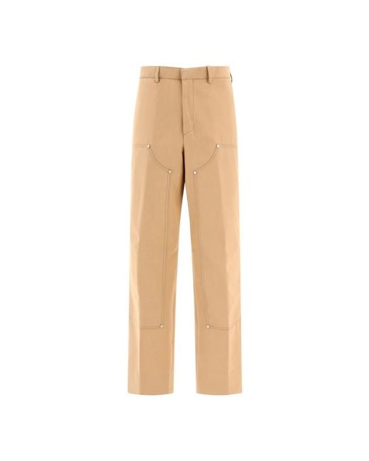 Palm Angels Men's Natural Straight Pants