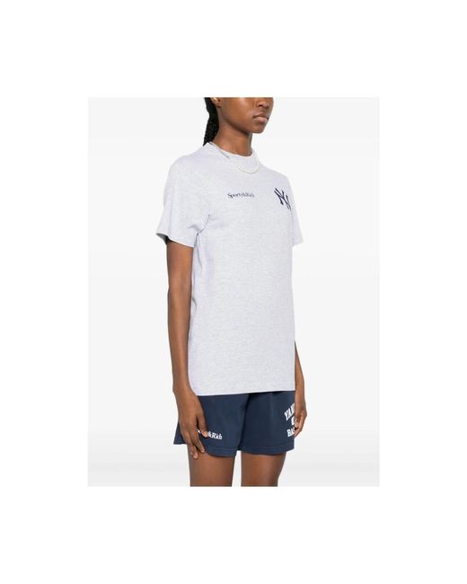 Sporty & Rich White Sporty Logo Crew Neck T-Shirt