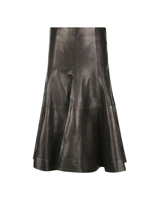 Khaite Gray Leather Skirts