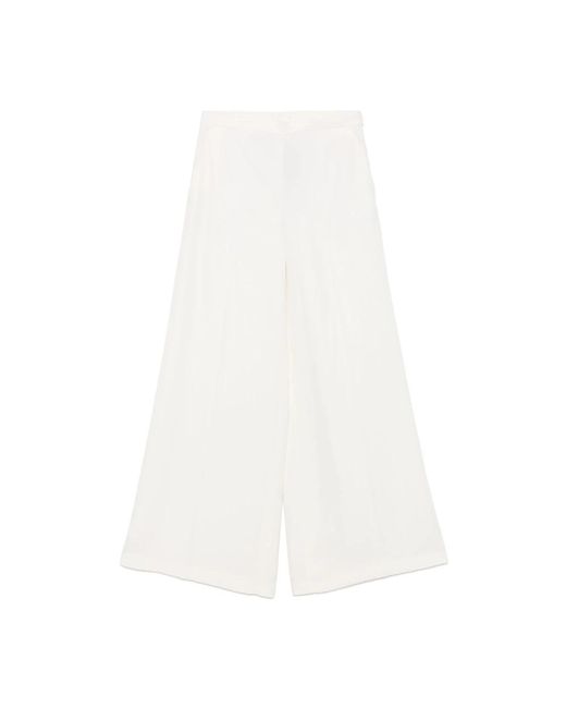 Wide Trousers Twinset de color White