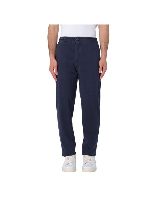Kiton Blue Straight Trousers for men