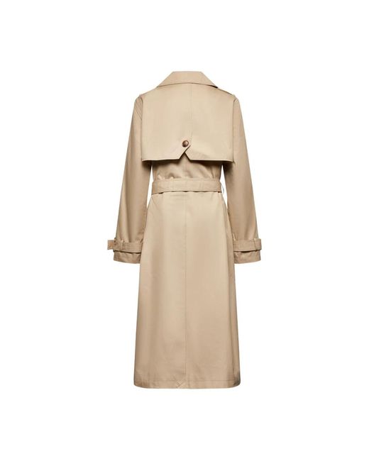 Silvian Heach Trenchcoat Met Dubbele Rij Knopen En Ceintuur in het Natural