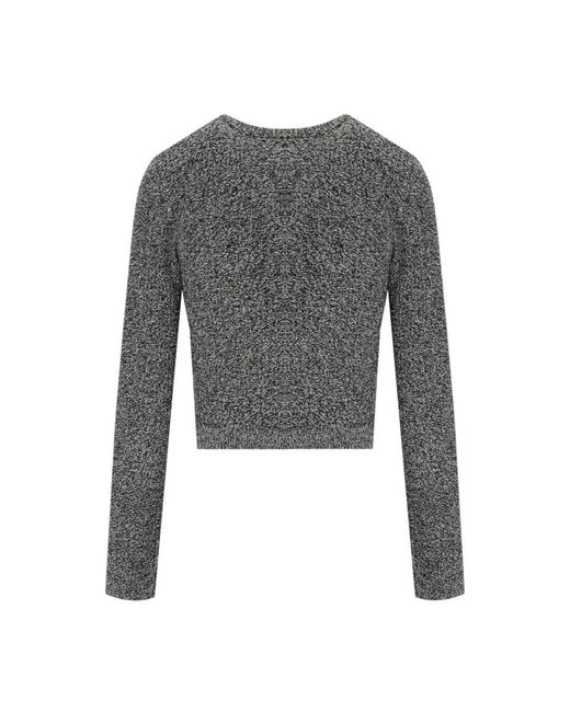 Elisabetta Franchi Truien & Vesten ,Grijs ,Wol Grijze Bouclé Wol Vest Met Strass Details in het Gray