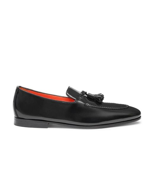 Santoni Black Loafers for men
