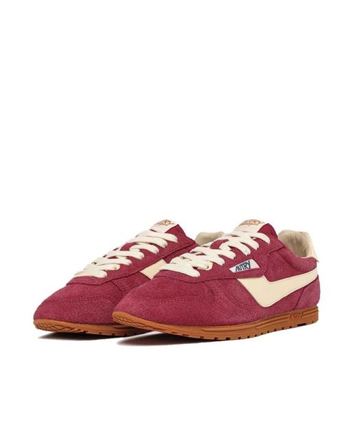 Autry Red Suede Windspin Low Schuhe