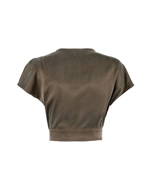 Nenette Gray Grünes Gekreuztes Hemd Tencel Rayon