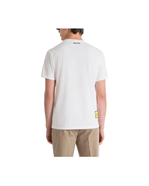 Antony Morato Tops ,Wit ,Katoen Regular Fit Seattle Homer T-Shirt in het Gray voor heren