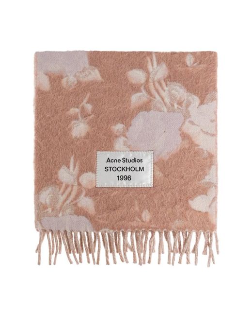 Acne Logo Scarf in het Pink