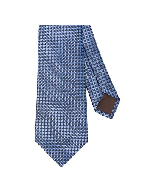 Canali Zijden Jacquard Stropdas in het Blue voor heren