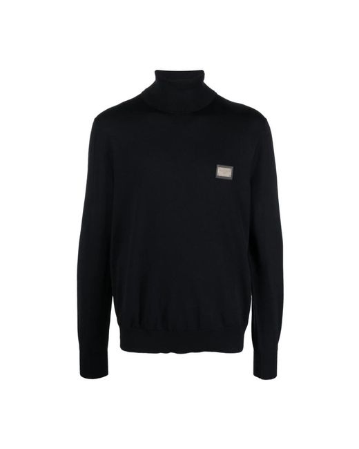 Dolce & Gabbana Black Turtlenecks for men