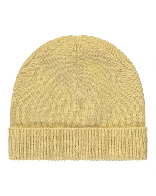 Herno Yellow Strickmütze Mit Logo-Plakette