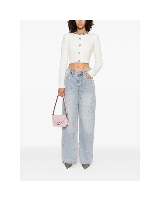 Self-Portrait Blue Wide Jeans