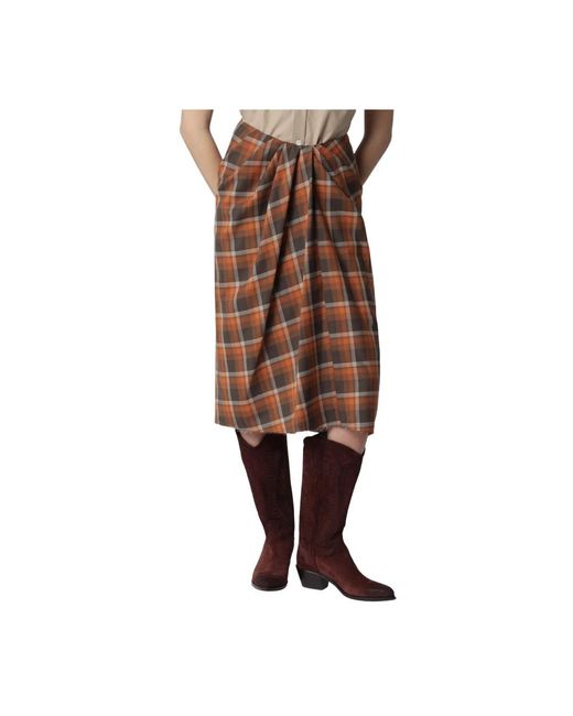 6397 Brown Midi Skirts