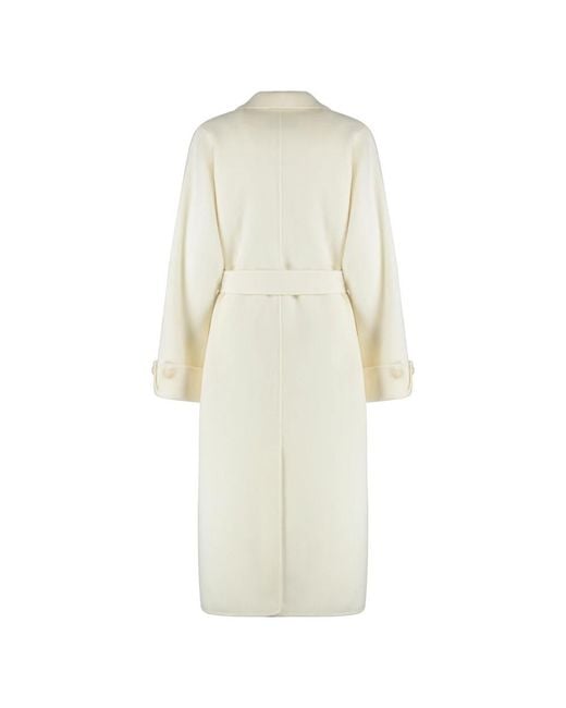 Elisabetta Franchi Belted Coats in het White