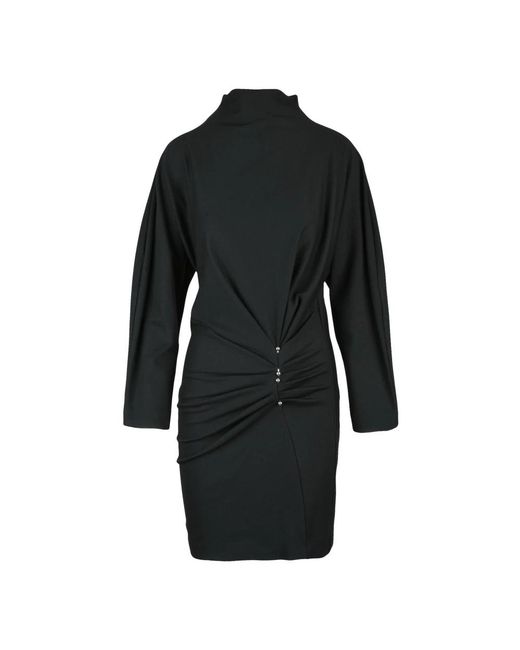 Dondup Kleedjes ,Zwart ,Batwing Jurk Met Zijpiercing in het Black