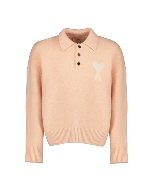 AMI Natural Round-Neck Knitwear