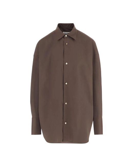 DARKPARK Overhemden ,Bruin ,Katoen Oversized Stretch Katoenen Shirt in het Brown