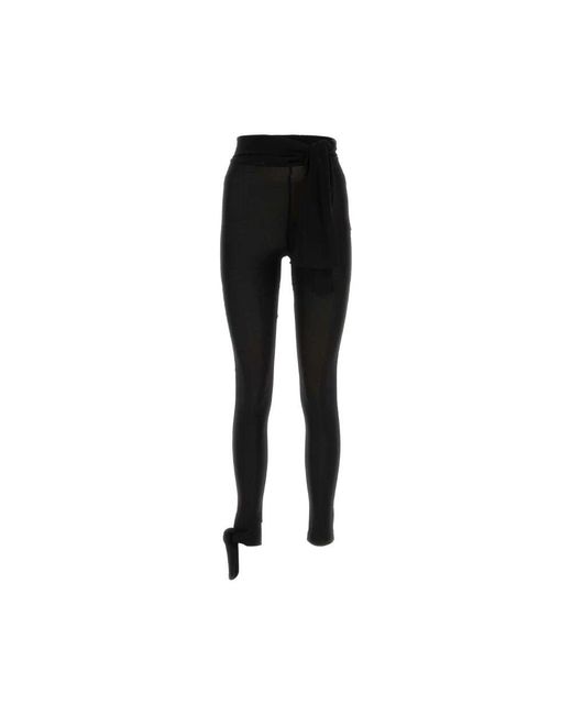 MSGM Black Schwarze viskosehose