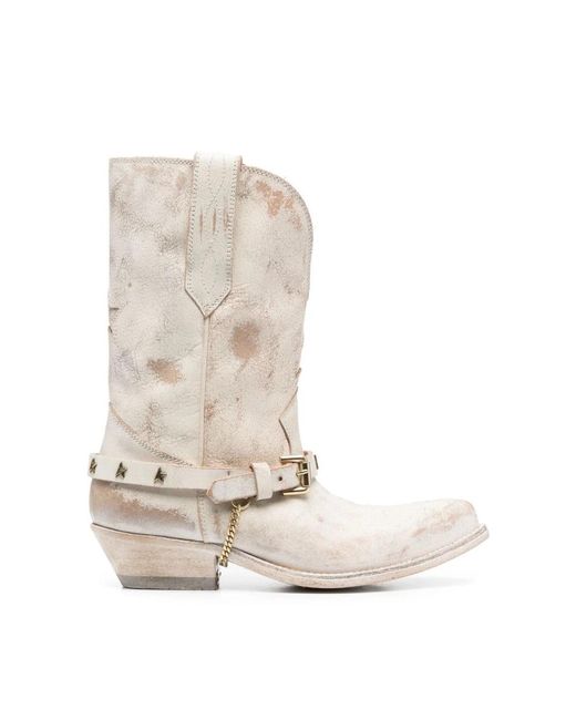 Golden Goose Deluxe Brand Natural Low Wish Star Leather Boots