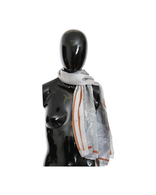 CoSTUME NATIONAL Gray Silk Scarves
