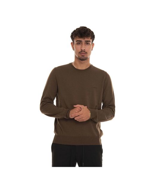 Boss Brown Round-Neck Knitwear for men