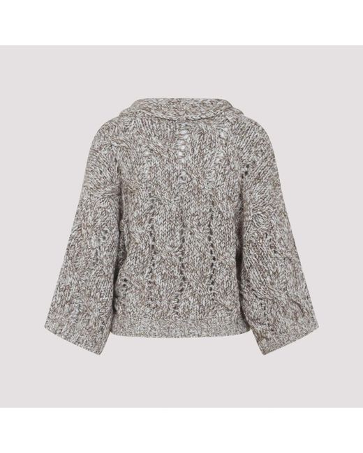 Brunello Cucinelli Bruine Trui Aw25 Luxe Comfort in het Gray