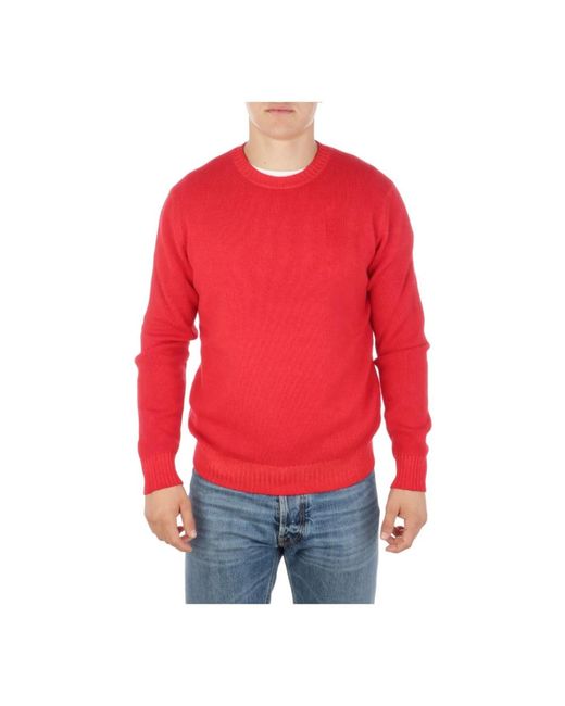 Malo Red Round-Neck Knitwear for men