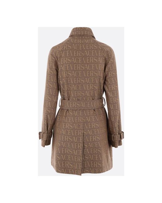 Versace Brown Belted Coats