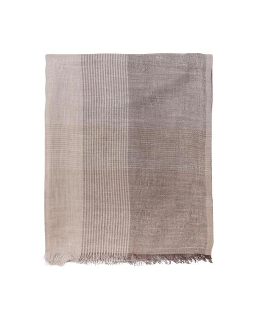 Brunello Cucinelli Luxe Cashmere Plaid Sjaal in het Brown voor heren