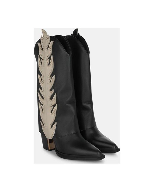 Alma En Pena. Black Cowboy & Biker Boots