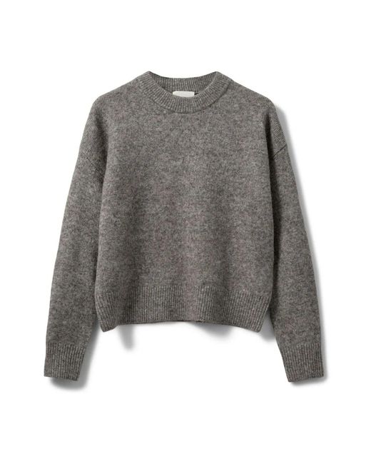 Sofie Schnoor Truien & Vesten ,Grijs ,Leer Rondgebreide Kleding in het Gray