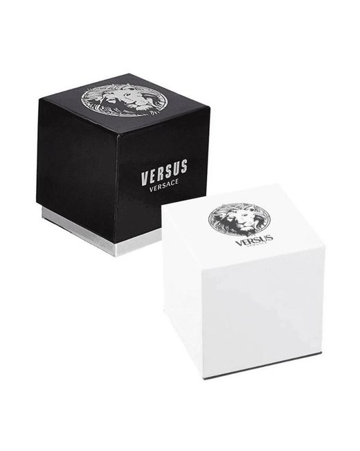 Versus Accessoires ,Grijs ,Kristal Strandbank Dameshorloge in het Metallic