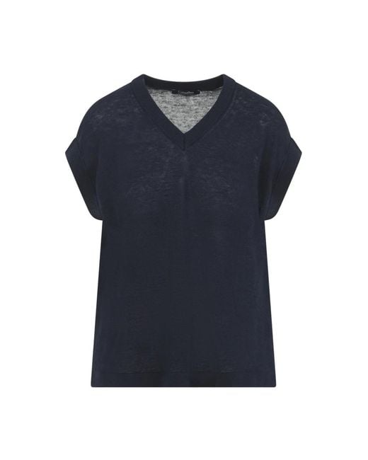 Max Mara Blue V-Neck Knitwear