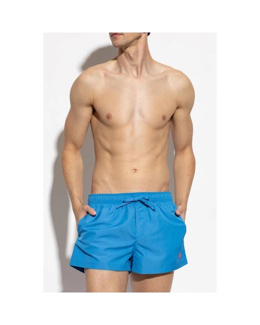 Versace Badeshorts Mit Patch in Blue für Herren