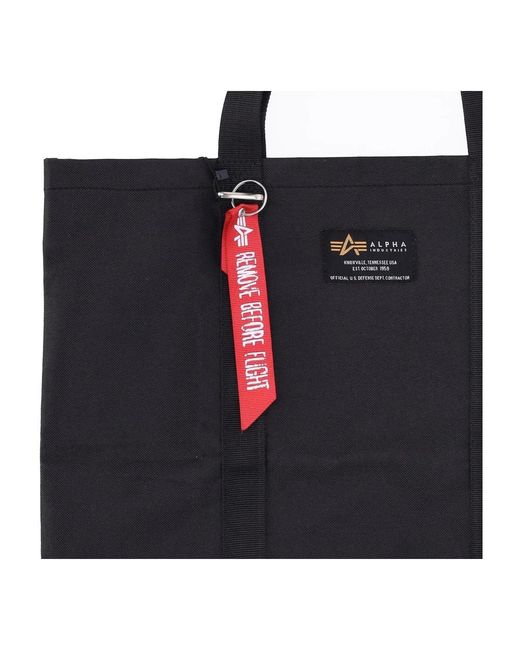 Alpha Industries Schwarze label shopping bag - streetwear kollektion in Black für Herren