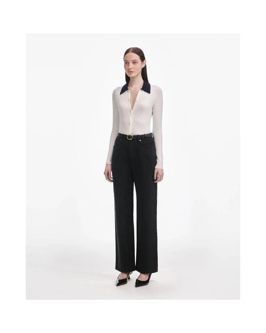 Self-Portrait Flared Jeans in het Black