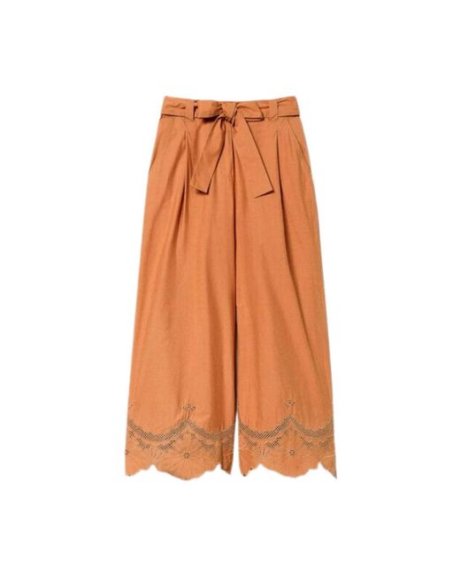 Twinset Orange Cropped Trousers