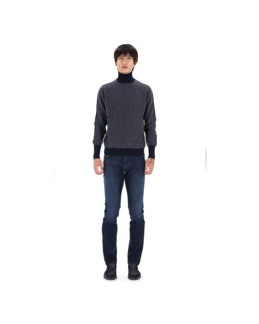 Drumohr Blue Cashmere Knitwear for men