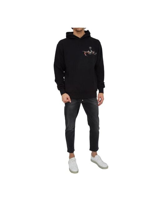 Philipp Plein Hoodies & Sweatvesten ,Zwart ,Katoen Zwarte Hoodie Sweatshirt in het Black voor heren