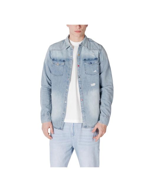 Denim Shirts di Gianni Lupo in Blue da Uomo