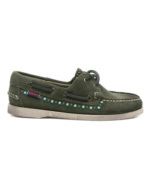 Sebago Green Boat Shoes