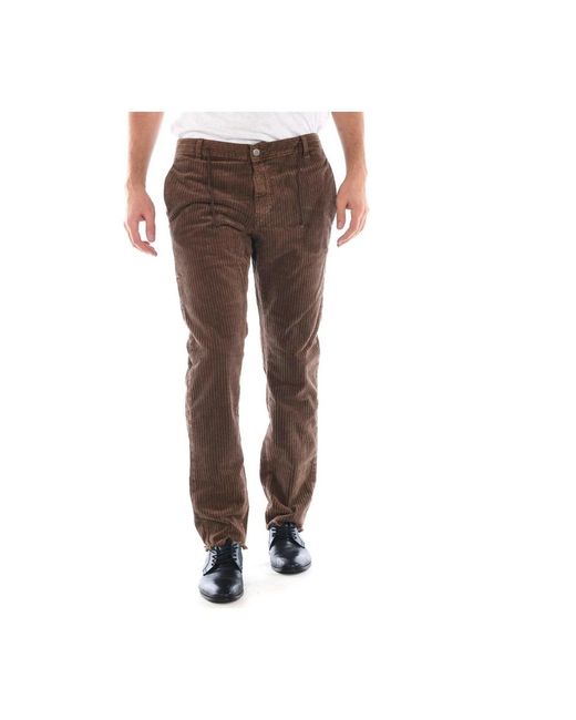 Daniele Alessandrini Brown Slim-Fit Trousers for men