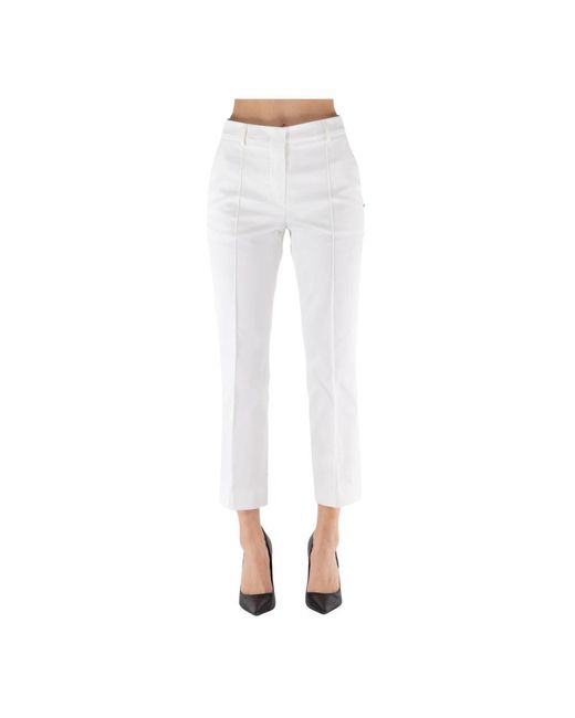Sportmax White Cropped trousers,straight trousers