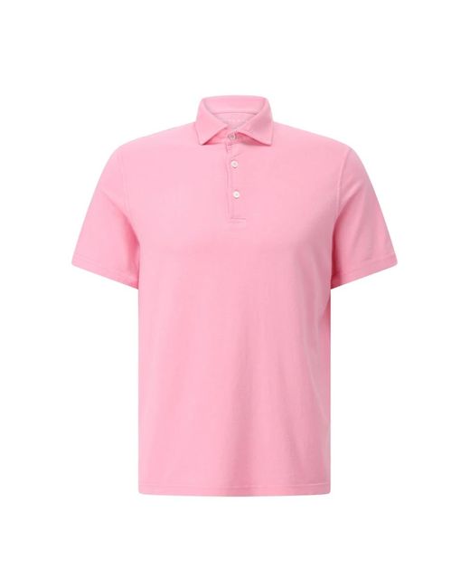 Fedeli Tops ,Roze ,Katoen Jersey Polo Shirt in het Pink voor heren