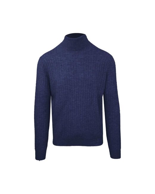 Malo Wolle kaschmir rippstrick pullover in Blue für Herren