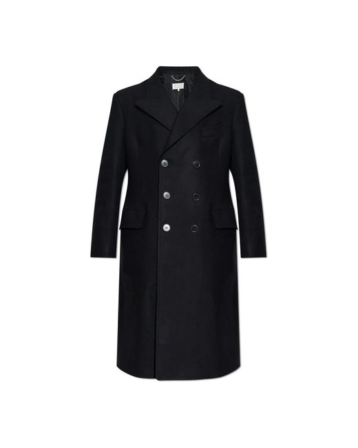 Double-Breasted Coats Maison Margiela de hombre de color Black